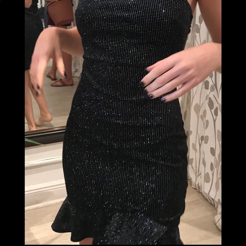 LIKE NEW Blue Blush Sparkly Black Mini Dress